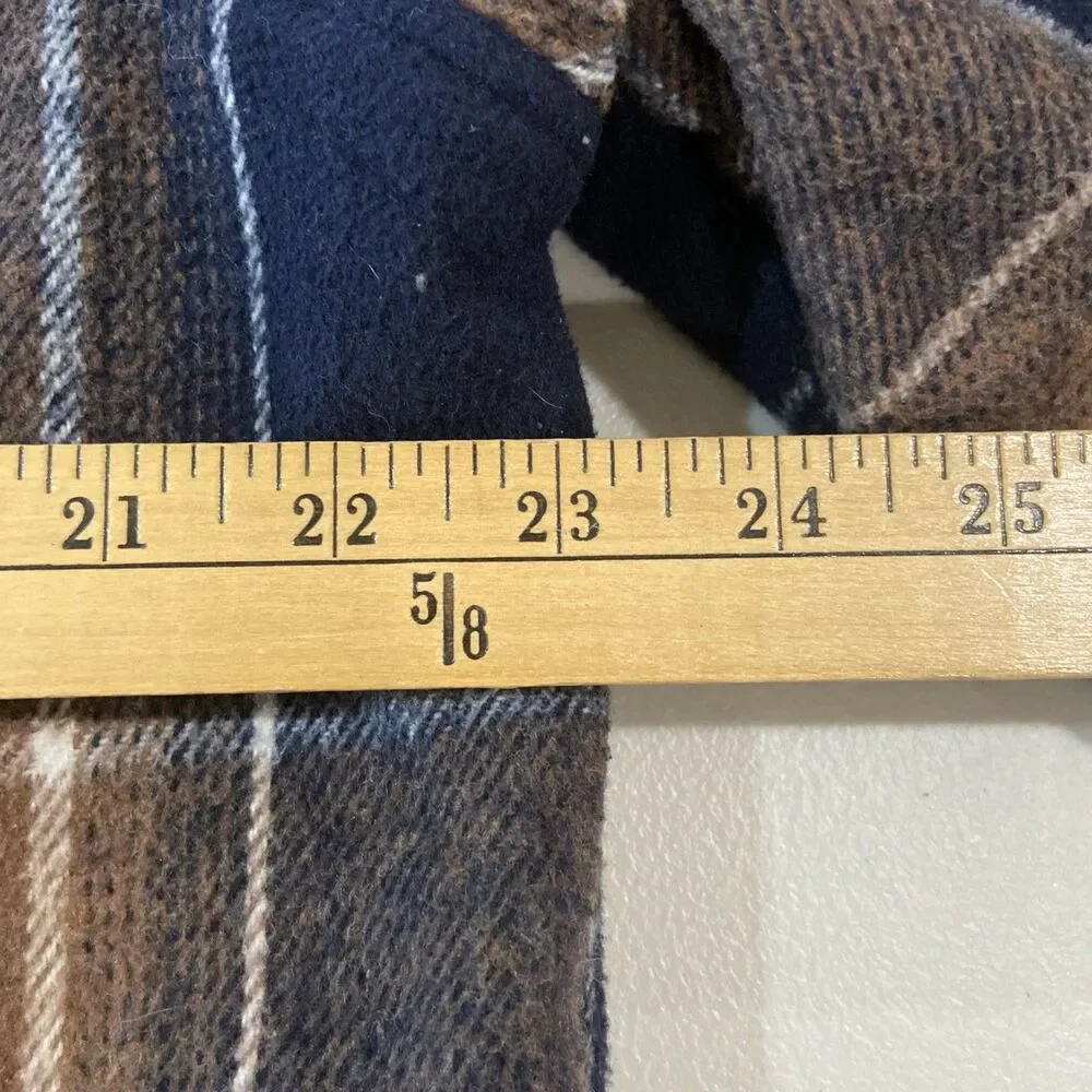 Inflight Surfboards Jacket Mens L Brown Tan Plaid Sherpa Lined Flannel Shacket